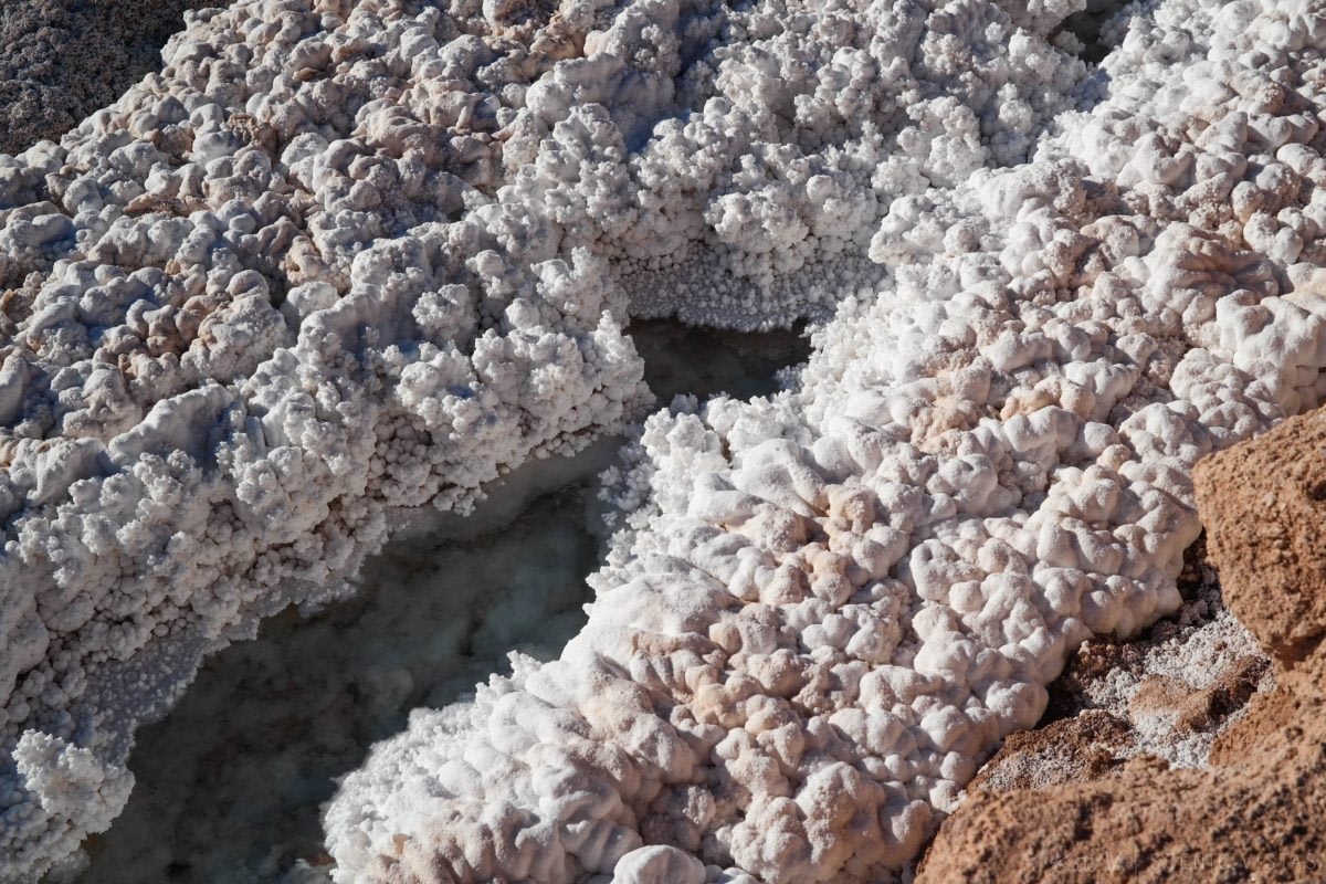 Up-close view of a salt river in the Atacama.