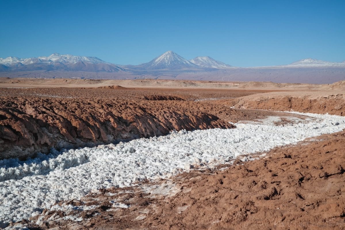 Salt river through the Cordillera de la Sal in the Atacama Desert.